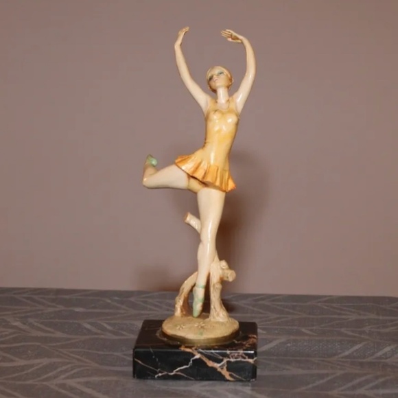 Other - Vintage Depose Simonetti Ballerina Italy Figurine #352 Signed Marble Base